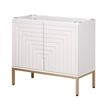 Rowan Geometric Modern Transitional 2-Shelf Bath Vanity Cabinet Only (Sink Basin Not Included)